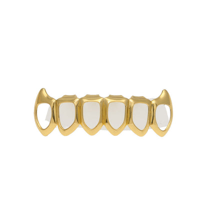 Hip-hop polished grillz with gold electroplating