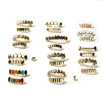 Hip-hop polished grillz with gold electroplating