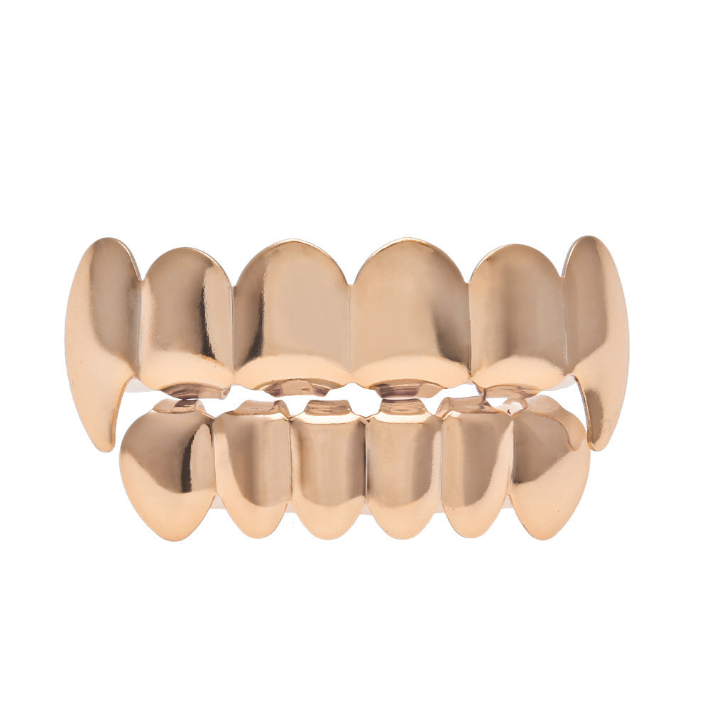 Hip-hop polished grillz with gold electroplating