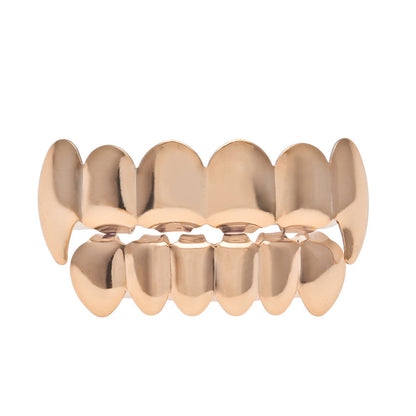Hip-hop polished grillz with gold electroplating