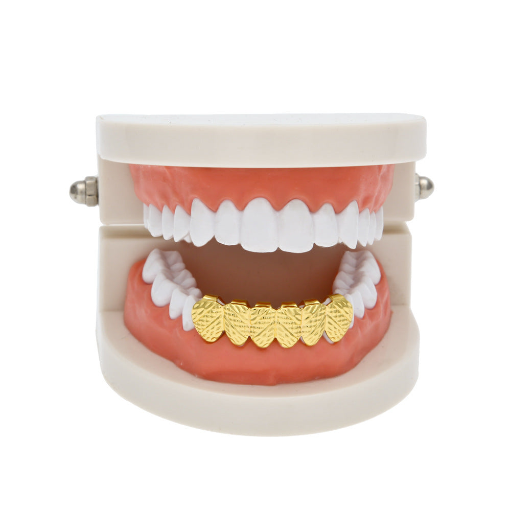 Hip-hop polished grillz with gold electroplating
