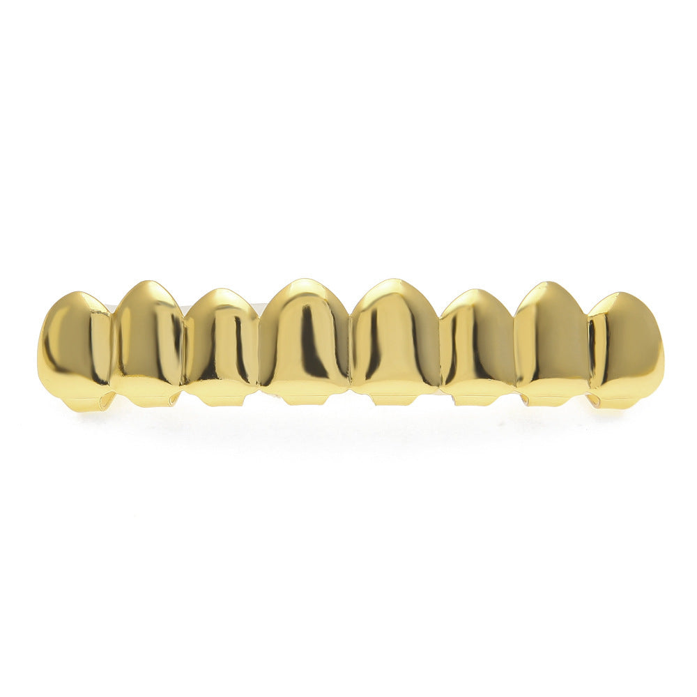 Hip-hop polished grillz with gold electroplating