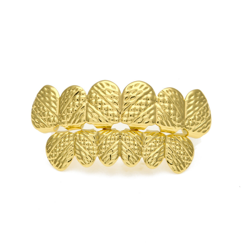 Hip-hop polished grillz with gold electroplating
