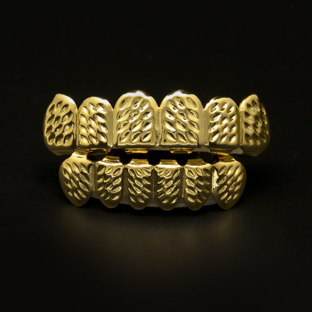 Hip-hop polished grillz with gold electroplating