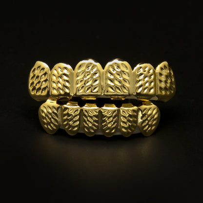 Hip-hop polished grillz with gold electroplating