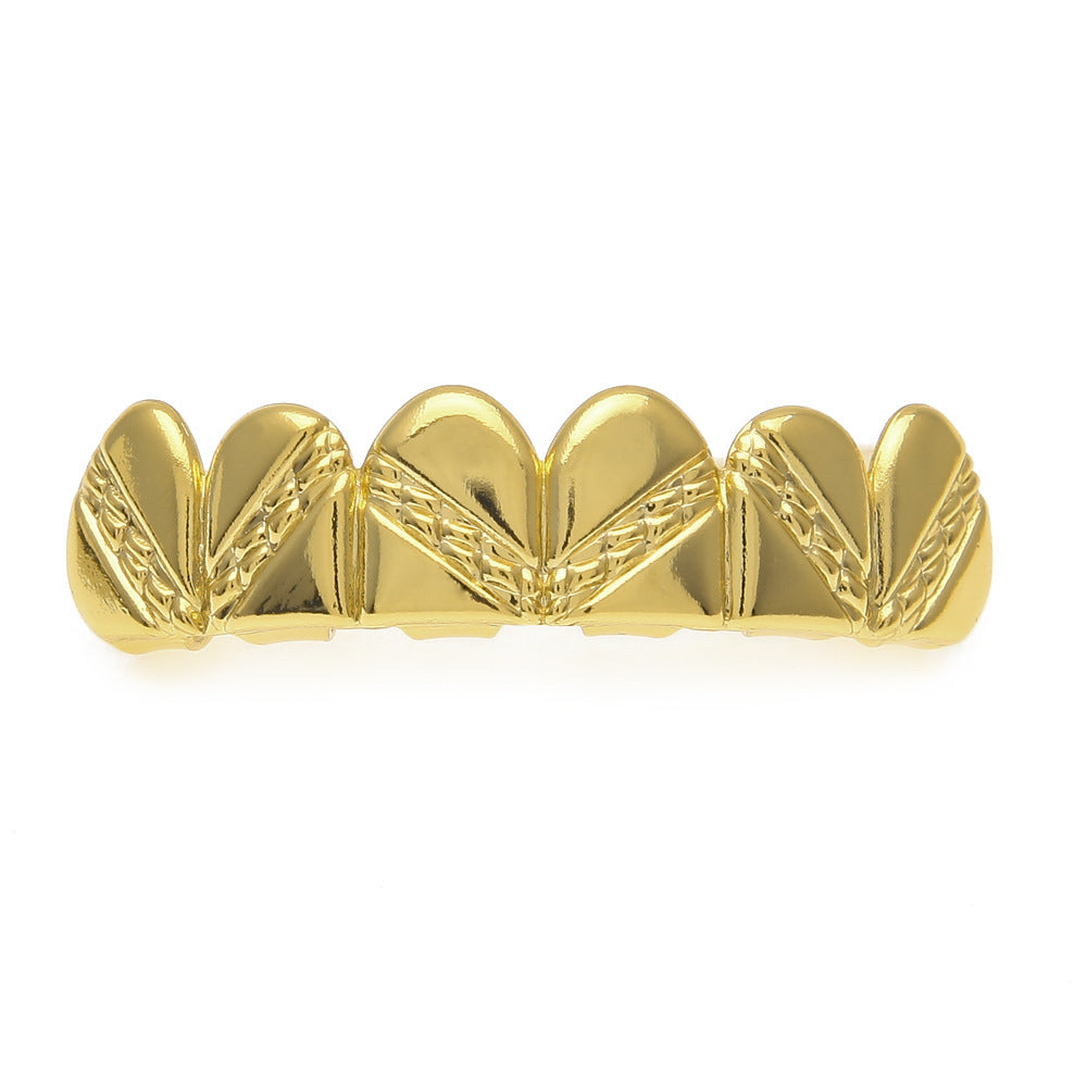 Hip-hop polished grillz with gold electroplating