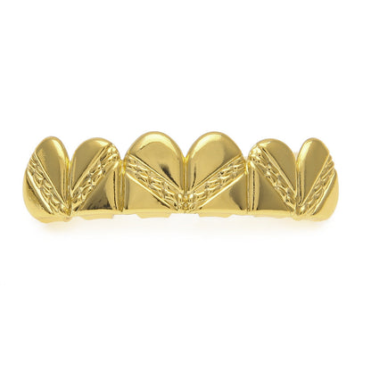 Hip-hop polished grillz with gold electroplating