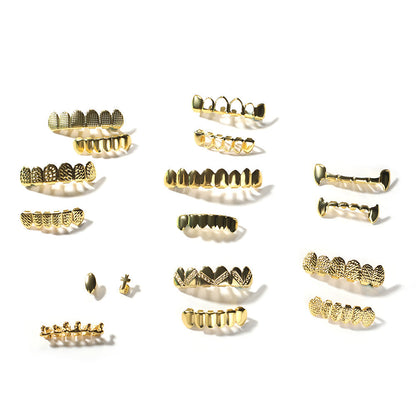 Hip-hop polished grillz with gold electroplating