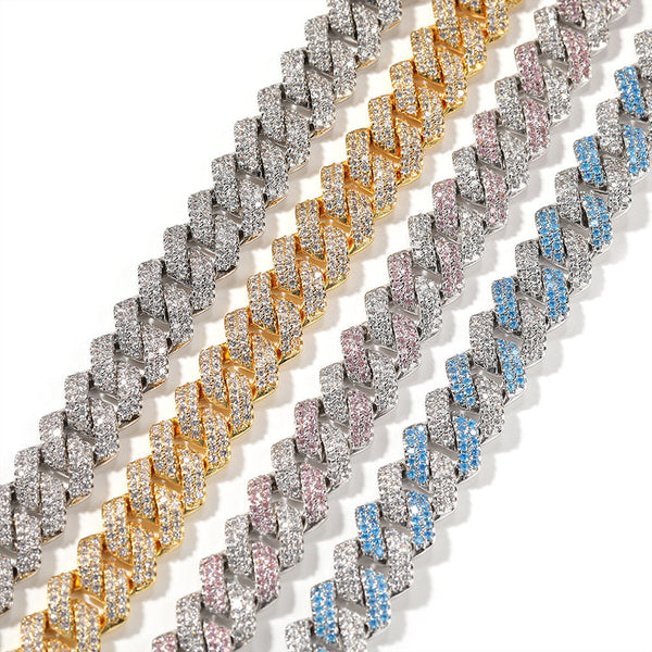 Hip-hop bar-style Cuban zircon-encrusted necklace - Rapper's Digest