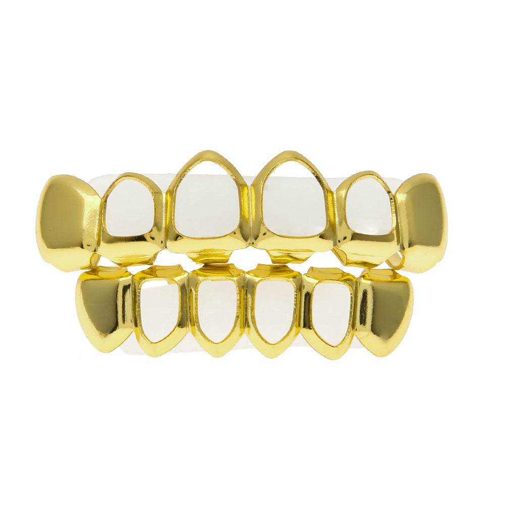 Hip-hop polished grillz with gold electroplating