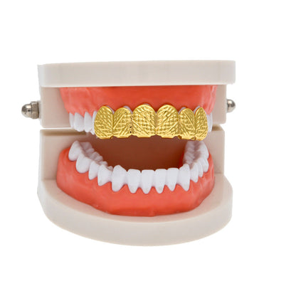 Hip-hop polished grillz with gold electroplating