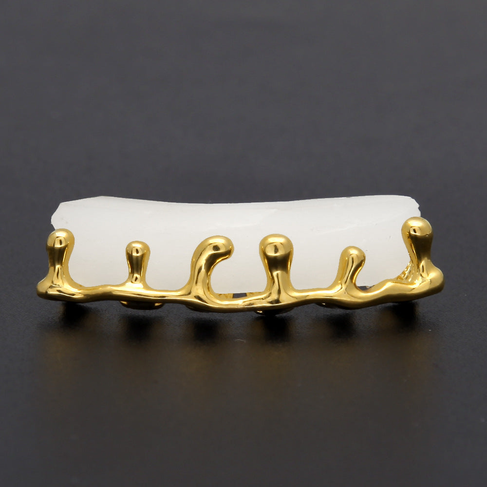 Hip-hop polished grillz with gold electroplating