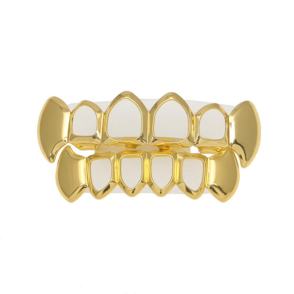 Hip-hop polished grillz with gold electroplating