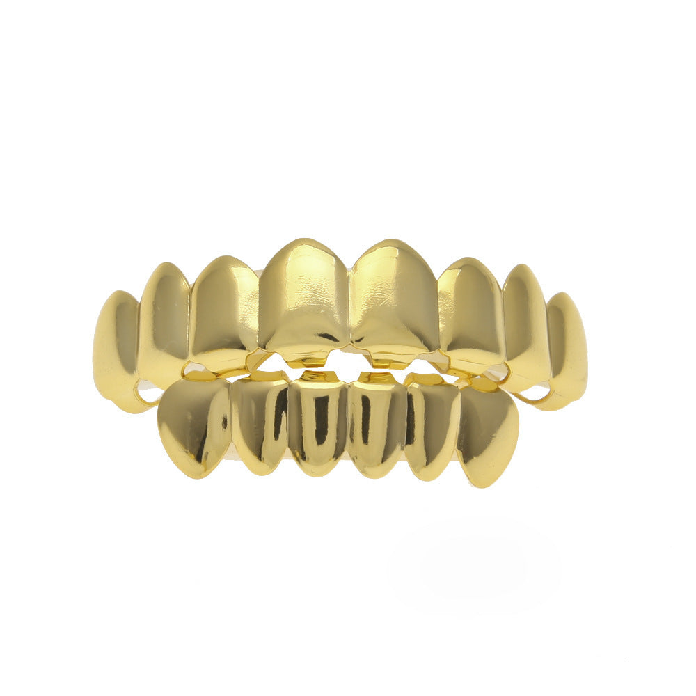 Hip-hop polished grillz with gold electroplating