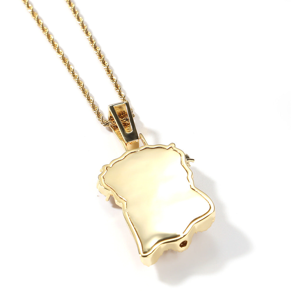 Hip Hop Iced Out CZ Jesus Piece Pendant Necklace