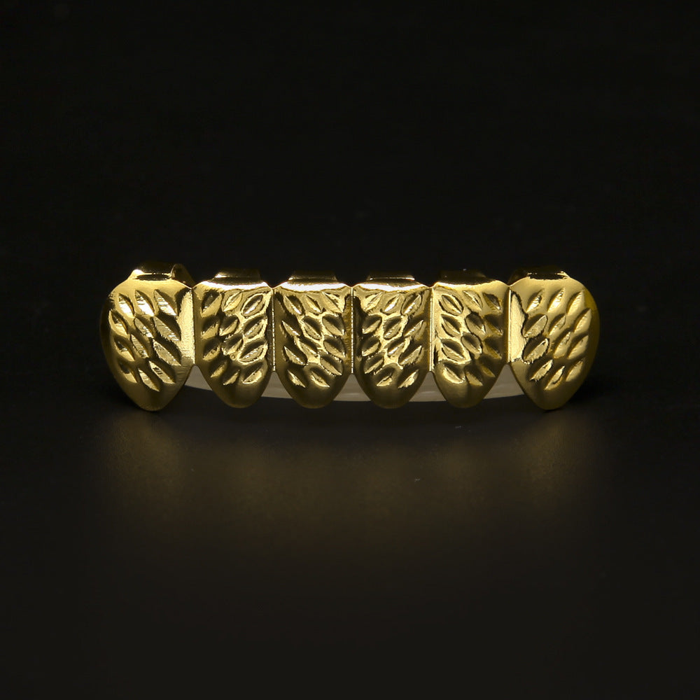 Hip-hop polished grillz with gold electroplating