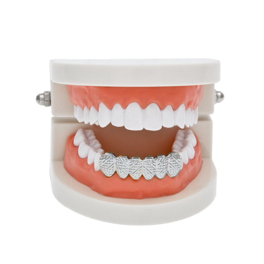 Hip-hop polished grillz with gold electroplating