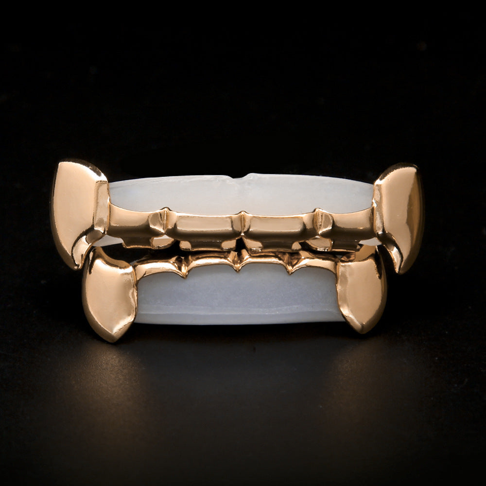 Hip-hop polished grillz with gold electroplating
