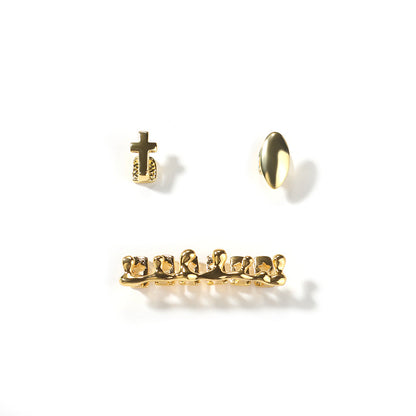 Hip-hop polished grillz with gold electroplating