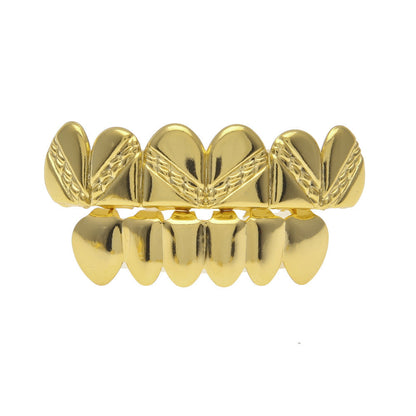 Hip-hop polished grillz with gold electroplating