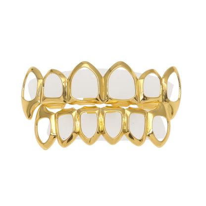 Hip-hop polished grillz with gold electroplating