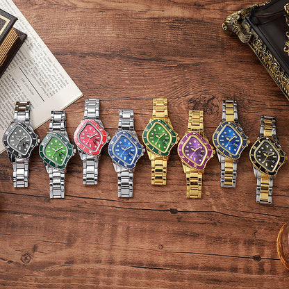 Twisted Submariner Set Alloy Steel Band Watch