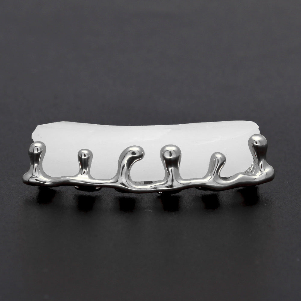 Hip-hop polished grillz with gold electroplating