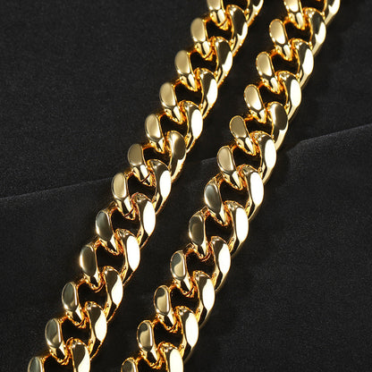 Hip-hop diamond-encrusted clasp Cuban chain