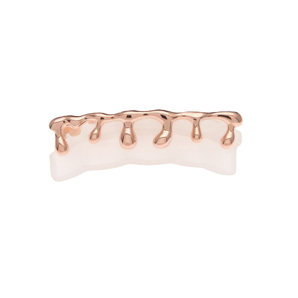 Hip-hop polished grillz with gold electroplating