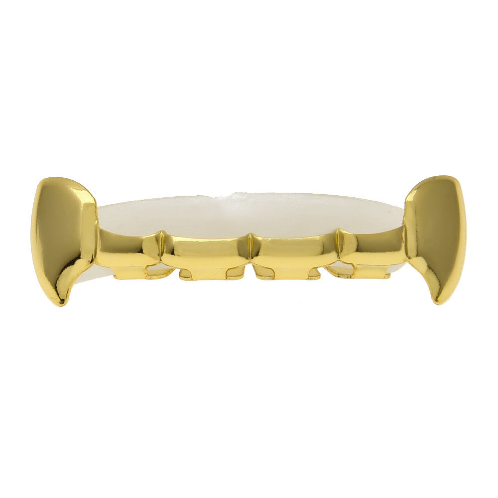 Hip-hop polished grillz with gold electroplating