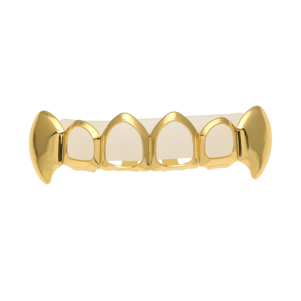 Hip-hop polished grillz with gold electroplating