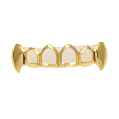 Hip-hop polished grillz with gold electroplating
