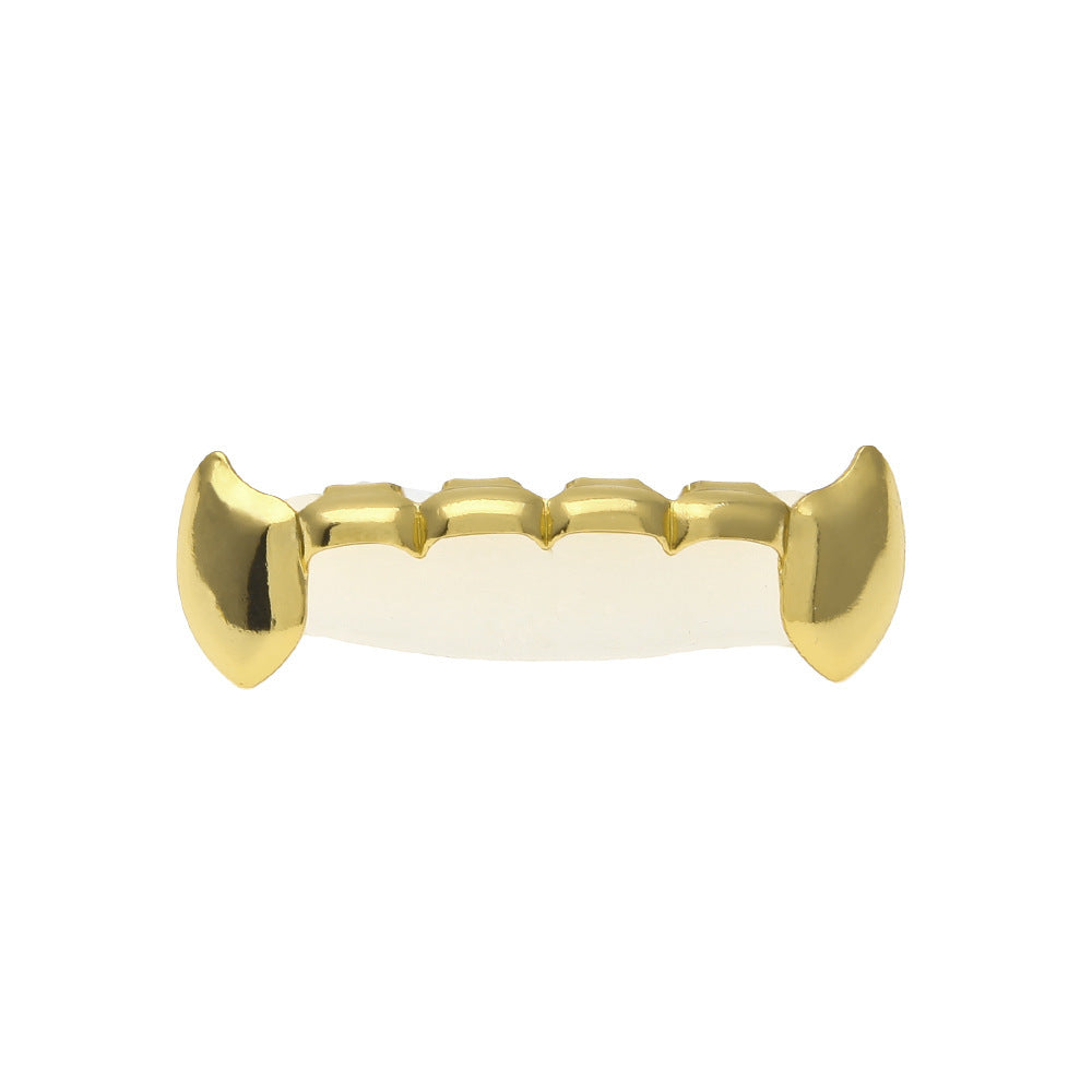 Hip-hop polished grillz with gold electroplating
