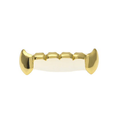 Hip-hop polished grillz with gold electroplating