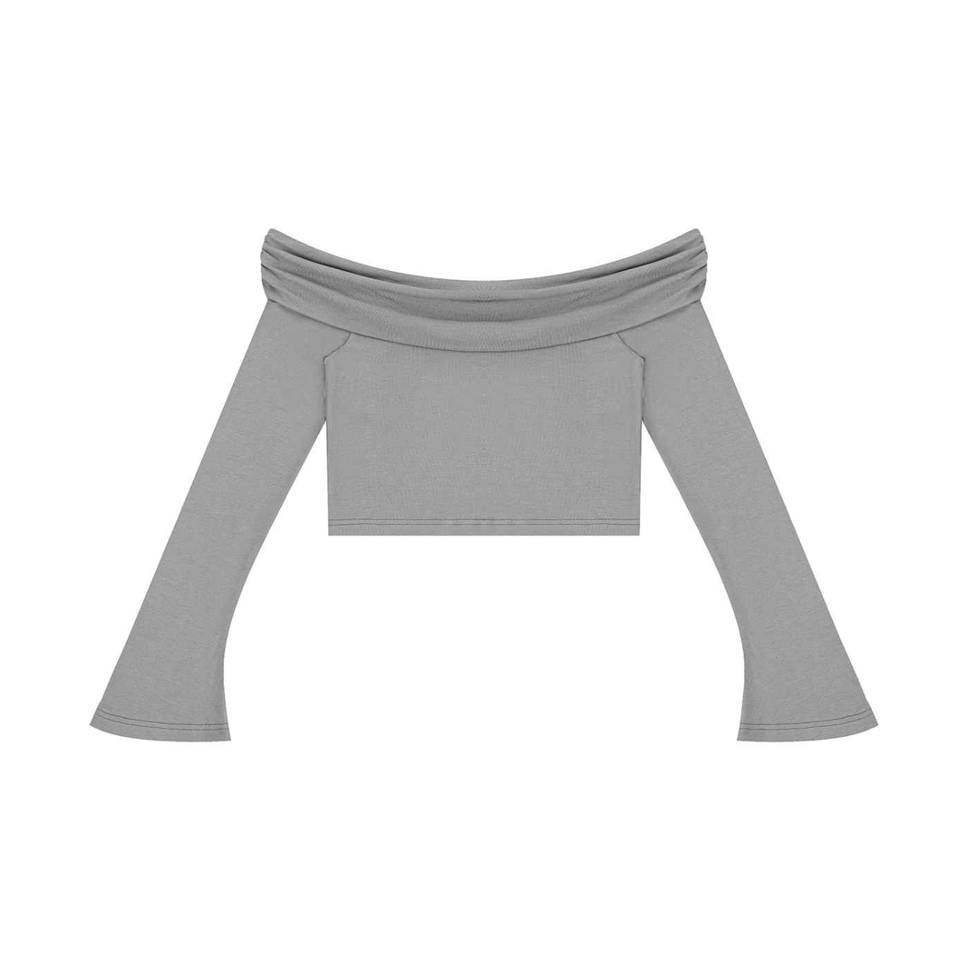 Off-the-Shoulder Bell Sleeve Crop T-Shirt