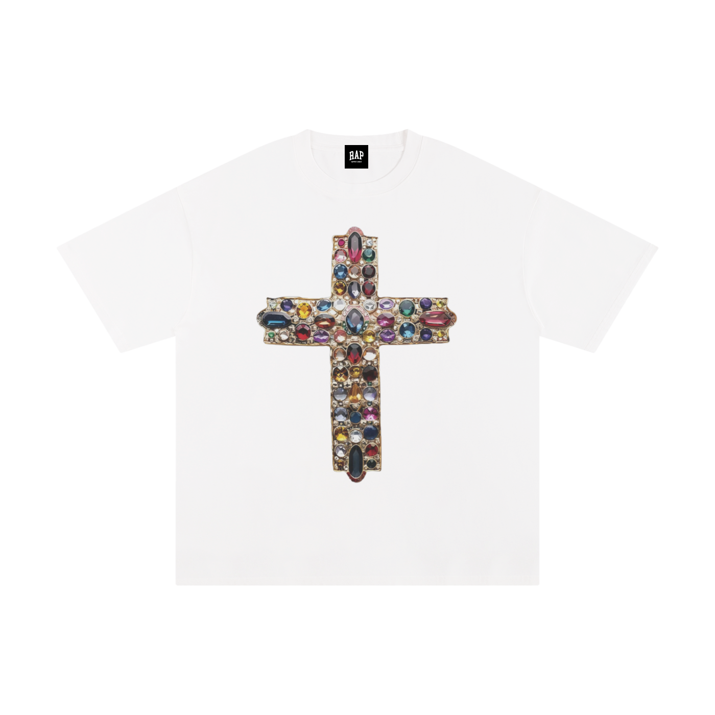 Jeweled Cross Cotton T-Shirt