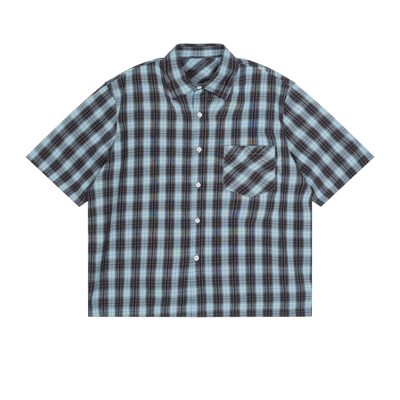 Boxy Plaid Short Sleeve Shirt