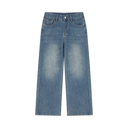 Vintage Wash Wide Leg Jeans