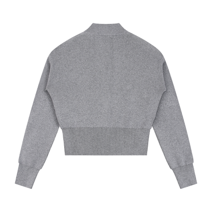 Mock Neck Zip Up Cardigan