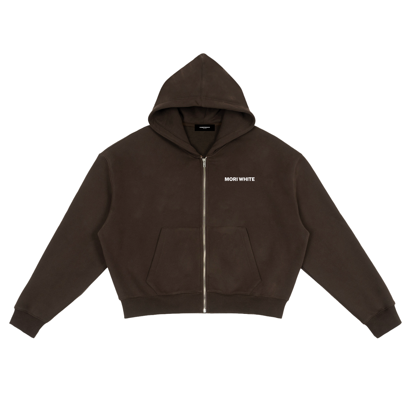 Mori White Fleece Zip-Up Boxy Hoodie - Rapper's Digest