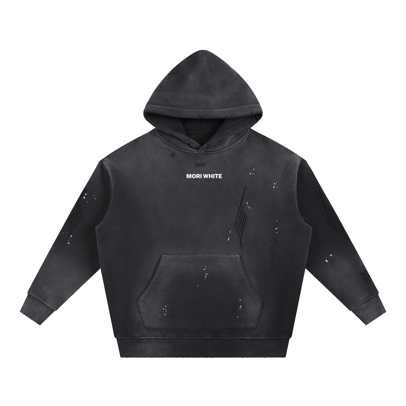 Mori White Vintage Washed Fleece Hoodie - Rapper's Digest