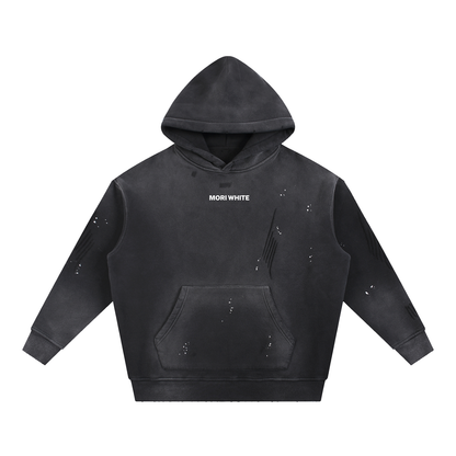 Mori White Vintage Washed Fleece Hoodie - Rapper's Digest