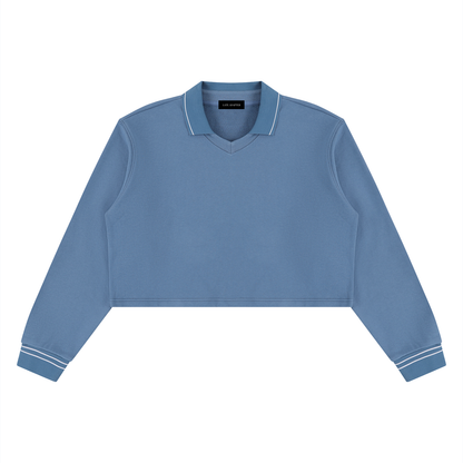 Crop Collared Sweatshirt