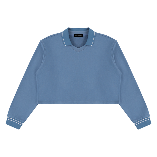 Crop Collared Sweatshirt
