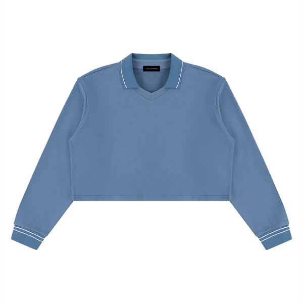 Crop Collared Sweatshirt - Rapper's Digest