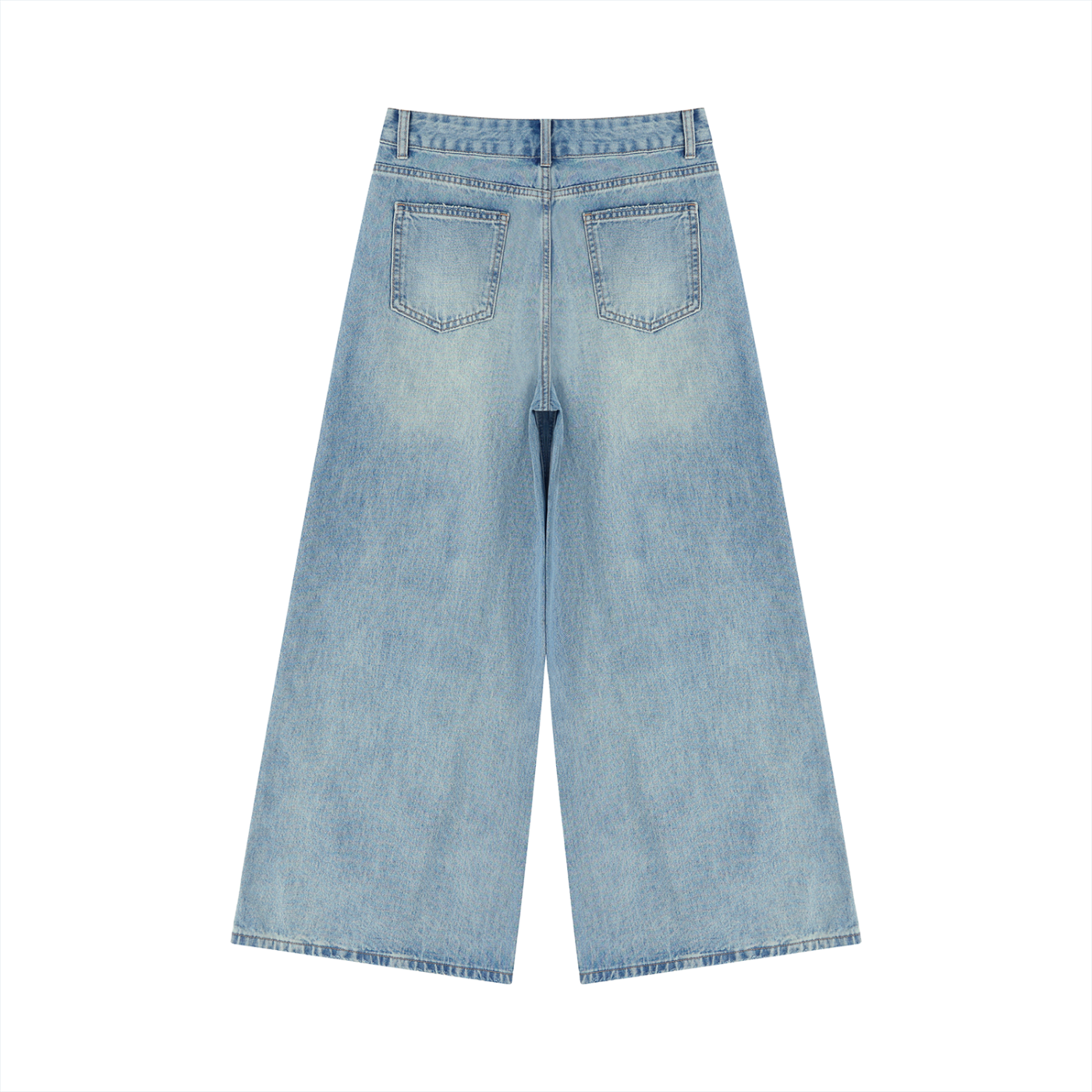 Vintage Wash Wide Leg Jeans