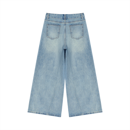 Vintage Wash Wide Leg Jeans