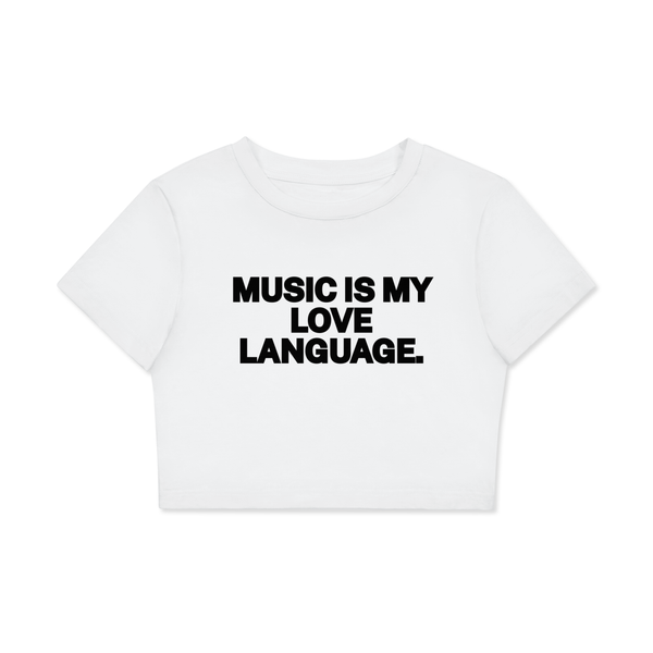 Love Language Fitted Crop Bodycon T-Shirt - Rapper's Digest
