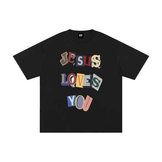 Jesus Loves Cotton T-Shirt - Rapper's Digest