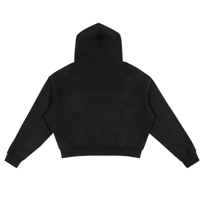 Mori White Fleece Zip-Up Boxy Hoodie - Rapper's Digest
